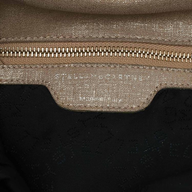 Pre Owned Stella McCartney Gold Faux Suede Small Falabella Tote