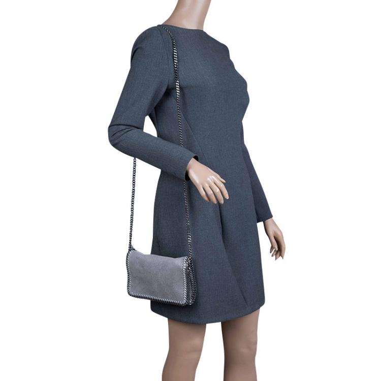 Pre Owned Stella McCartney Grey Faux Leather Falabella Crossbody Bag