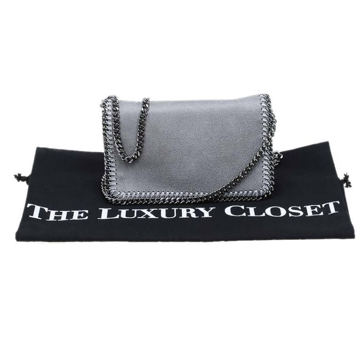 Pre Owned Stella McCartney Grey Faux Leather Falabella Crossbody Bag