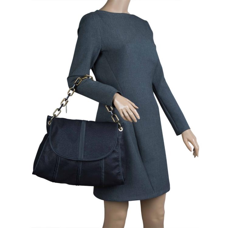 Pre Owned Stella McCartney Black Fabric Flap Shoulder Bag