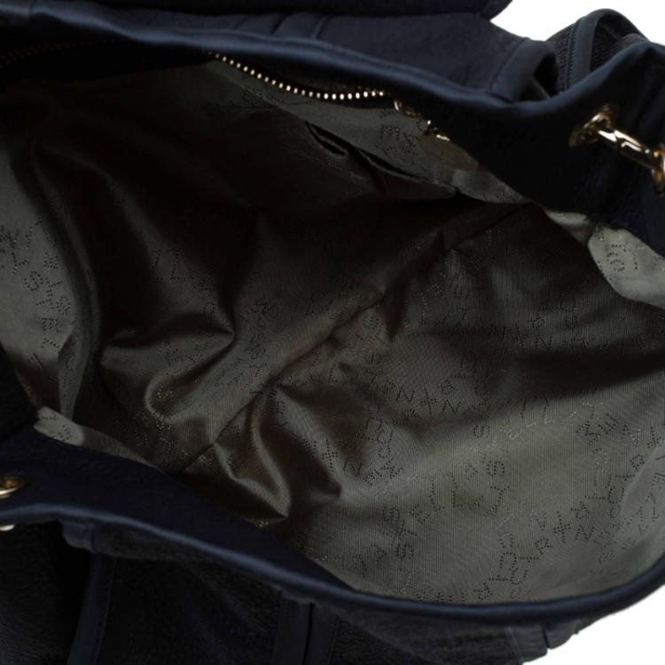 Pre Owned Stella McCartney Black Fabric Flap Shoulder Bag