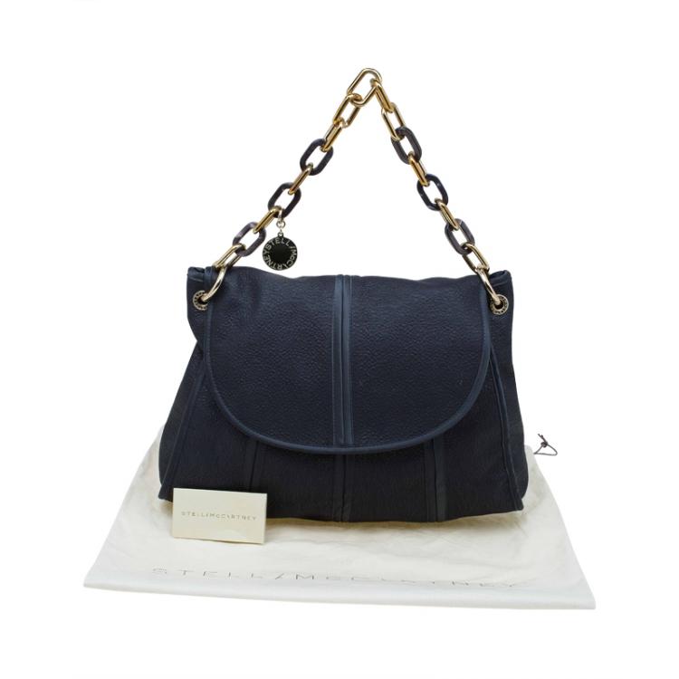 Pre Owned Stella McCartney Black Fabric Flap Shoulder Bag