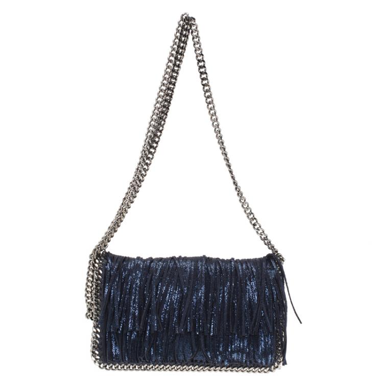 مملوكة مسبقًا Stella McCartney Metallic Blue Faux Leather Falabella Crossbody Bag