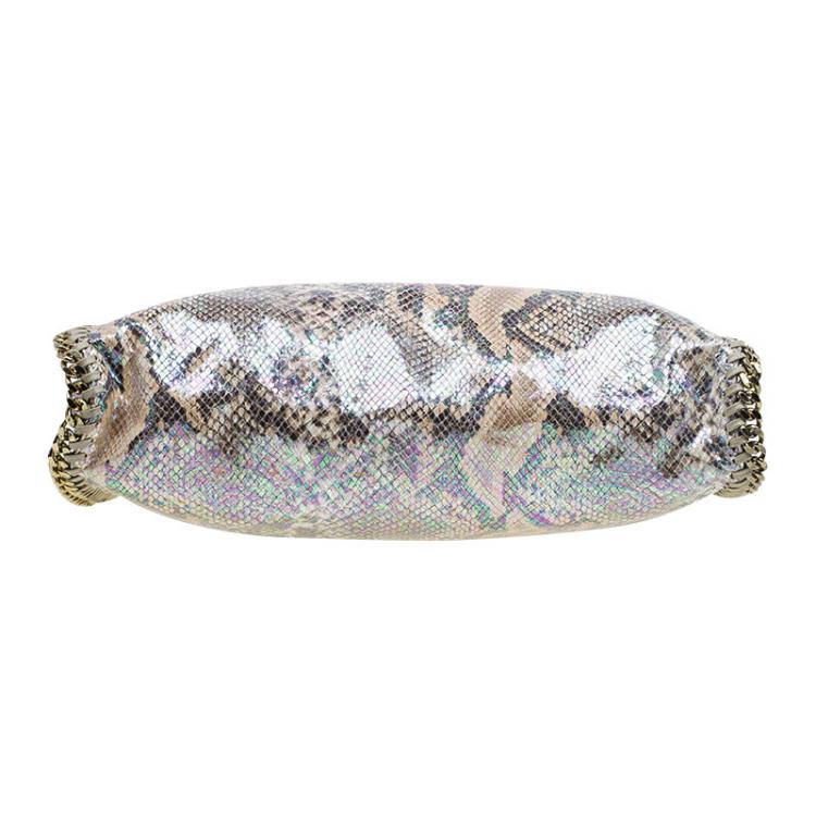 Pre Owned Stella McCartney Metallic Python Faux Leather Small Falabella Tote