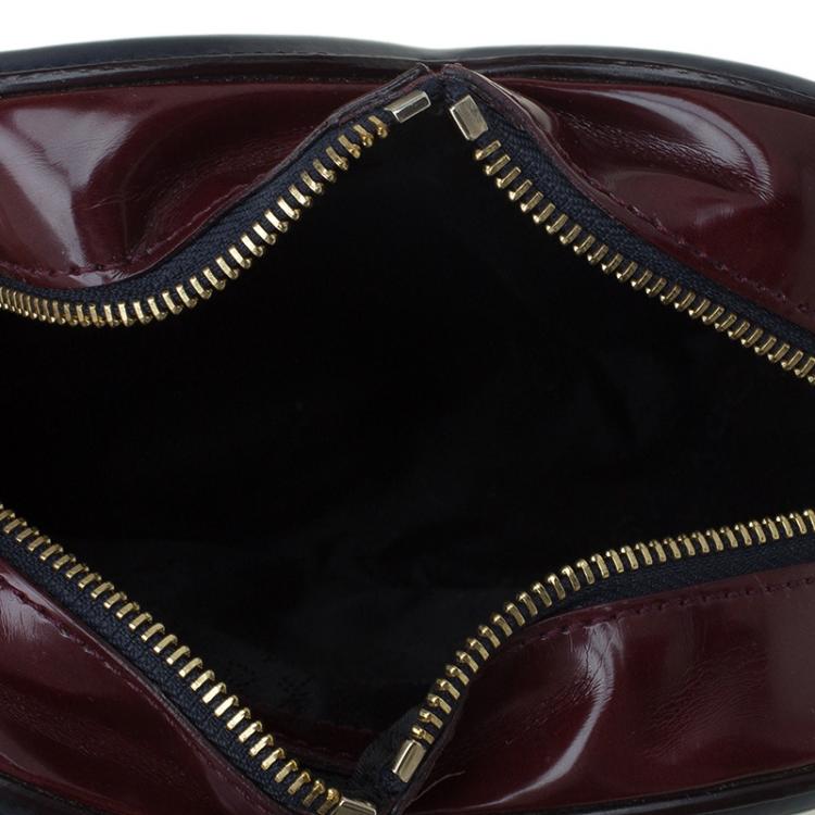 Pre Owned Stella McCartney Burgundy/Black Faux Leather Sailor Heart Crossbody Bag