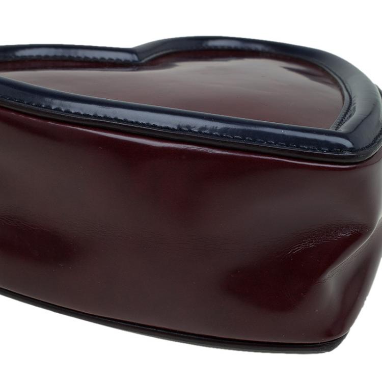 Pre Owned Stella McCartney Burgundy/Black Faux Leather Sailor Heart Crossbody Bag