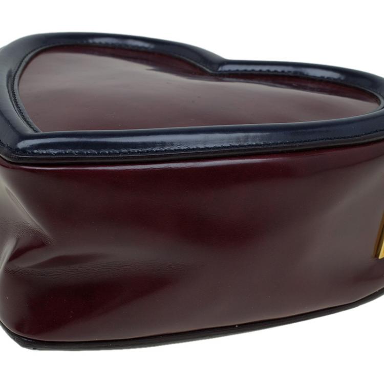 Pre Owned Stella McCartney Burgundy/Black Faux Leather Sailor Heart Crossbody Bag