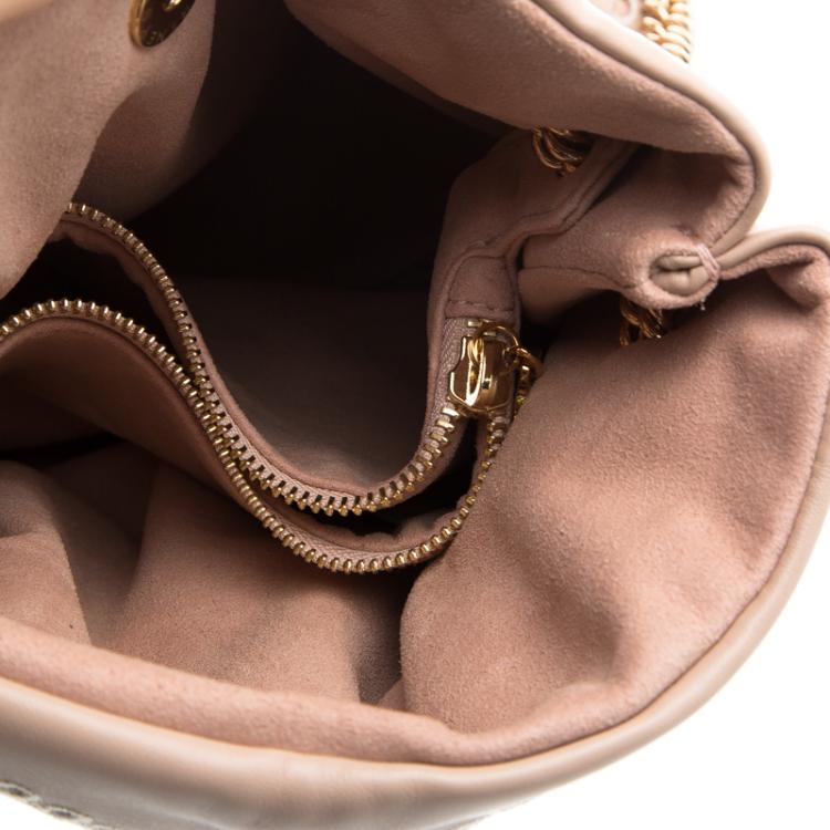 Pre Owned Stella McCartney Beige Faux Leather Eyelet Noma Bucket Bag