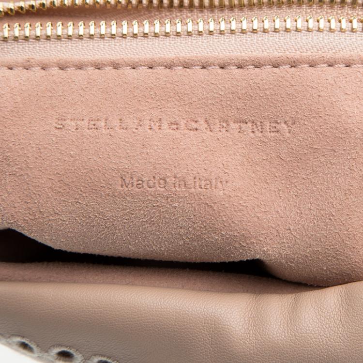 Pre Owned Stella McCartney Beige Faux Leather Eyelet Noma Bucket Bag