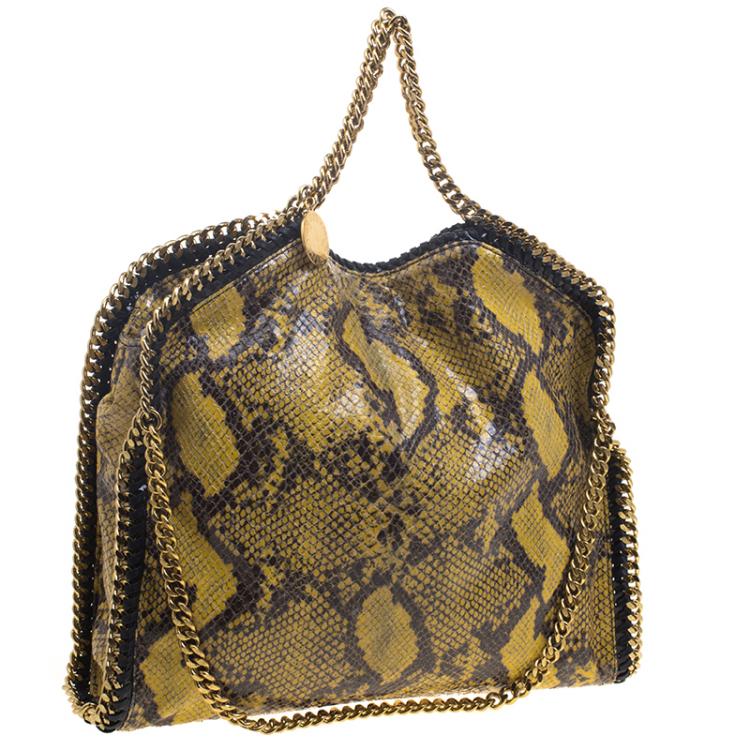 Pre Owned Stella McCartney Yellow Faux Python Small Falabella Tote
