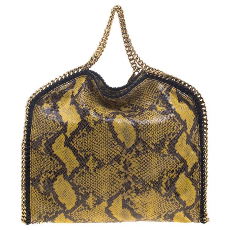 Pre Owned Stella McCartney Yellow Faux Python Small Falabella Tote
