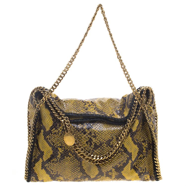 Pre Owned Stella McCartney Yellow Faux Python Small Falabella Tote