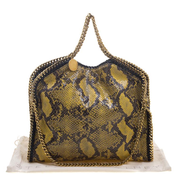 Pre Owned Stella McCartney Yellow Faux Python Small Falabella Tote