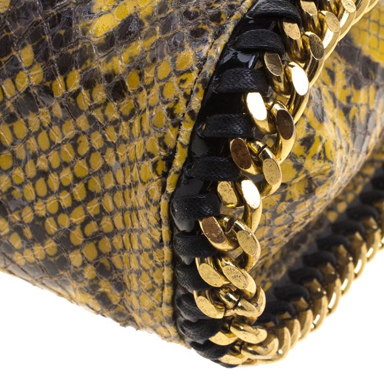 Pre Owned Stella McCartney Yellow Faux Python Small Falabella Tote