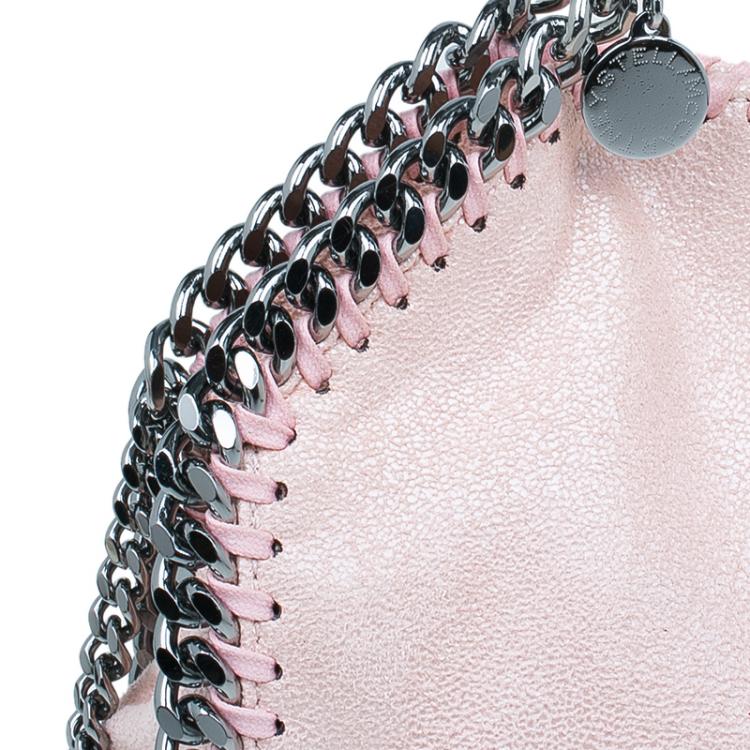 Pre Owned Stella McCartney Metallic Pink Faux Leather Mini Falabella Tote Bag