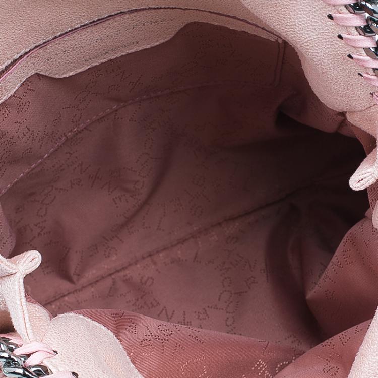 Pre Owned Stella McCartney Metallic Pink Faux Leather Mini Falabella Tote Bag