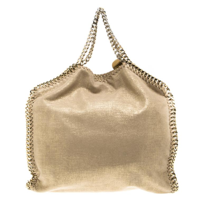 Pre Owned Stella McCartney Gold Faux Leather Falabella Tote