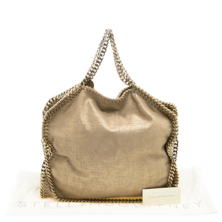 Pre Owned Stella McCartney Gold Faux Leather Falabella Tote