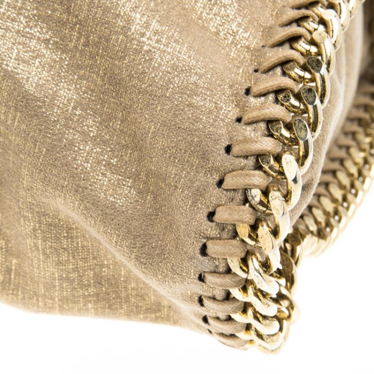 Pre Owned Stella McCartney Gold Faux Leather Falabella Tote