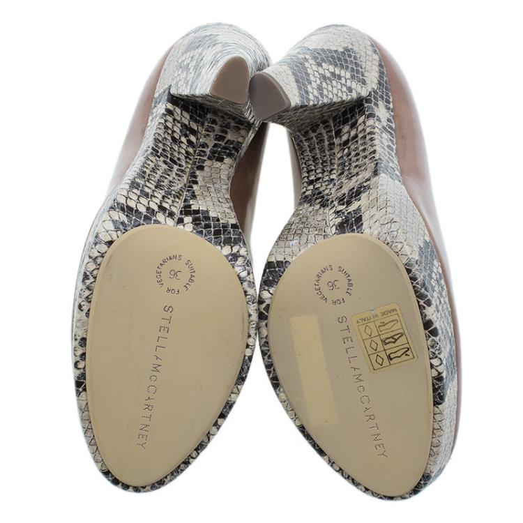 Pre Owned Stella McCartney Brown Python and Leather Pumps Size 36