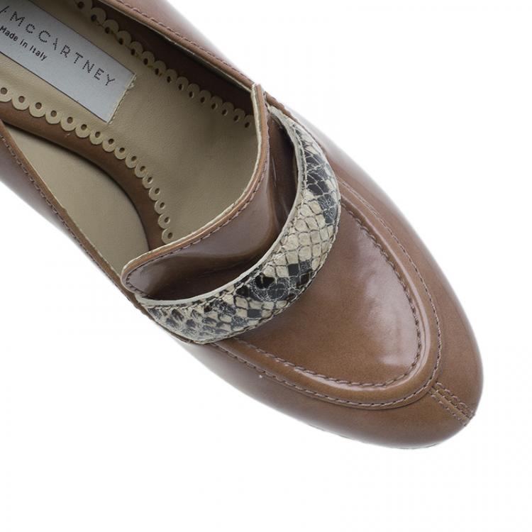 Pre Owned Stella McCartney Brown Python and Leather Pumps Size 36