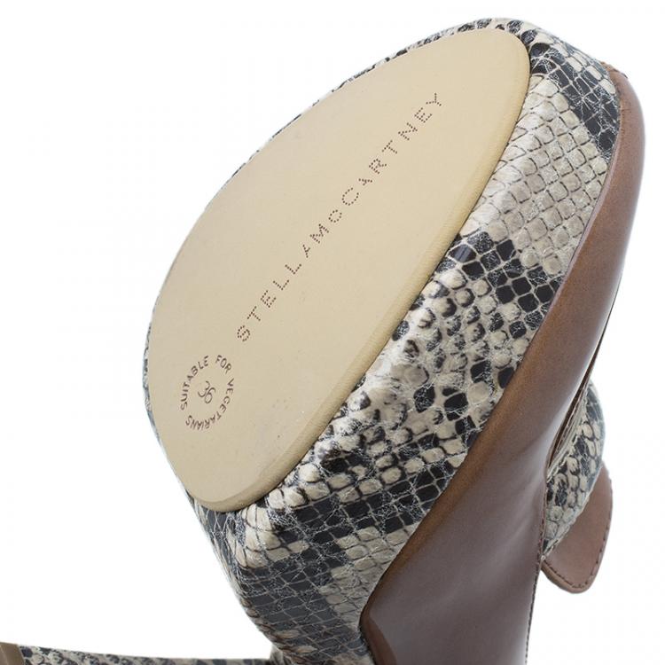 Pre Owned Stella McCartney Brown Python and Leather Pumps Size 36