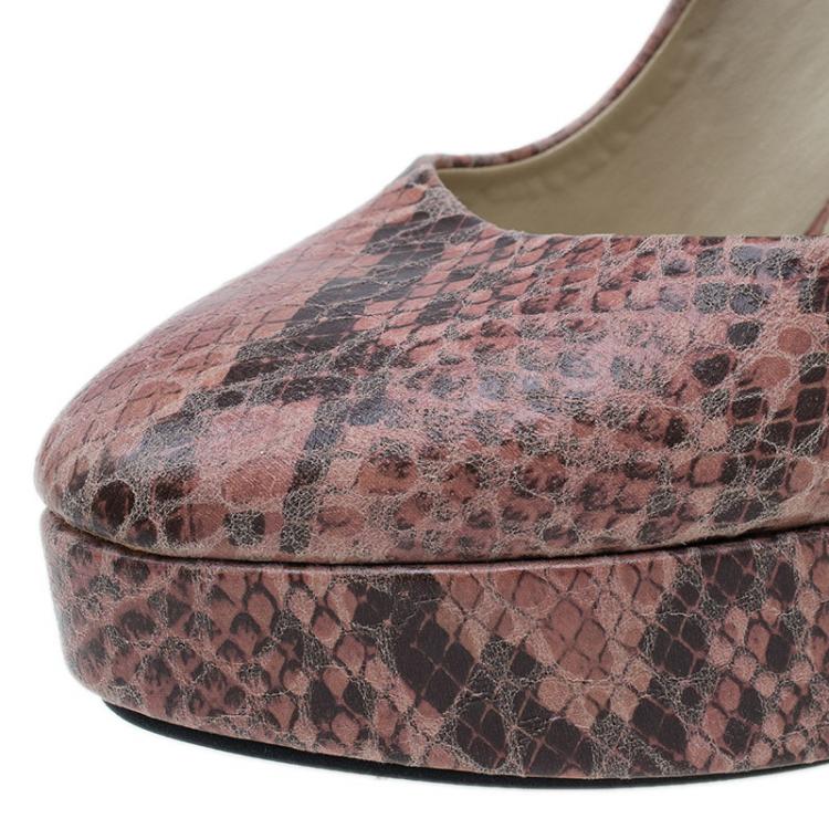Pre Owned Stella McCartney Corinne Python Platform Pumps Size 39