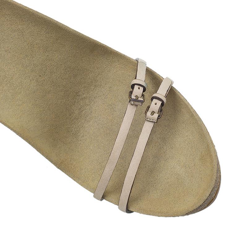 Pre Owned Stella McCartney Beige Cork Double Buckle Strap Sandals Size 38