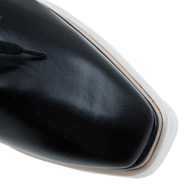 Pre Owned Stella McCartney Black Faux Leather Elyse Platform Derby Size 36.5