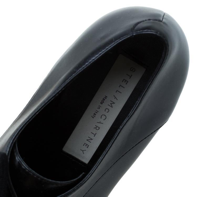 Pre Owned Stella McCartney Black Faux Leather Elyse Platform Derby Size 36.5