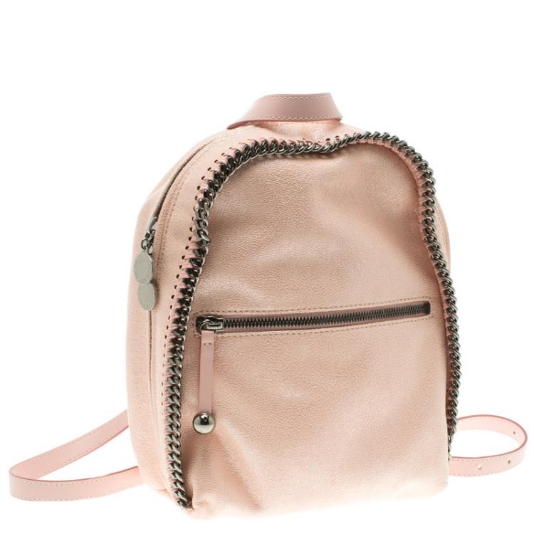 Pre Owned Stella McCartney Pink Faux Leather Falabella Backpack