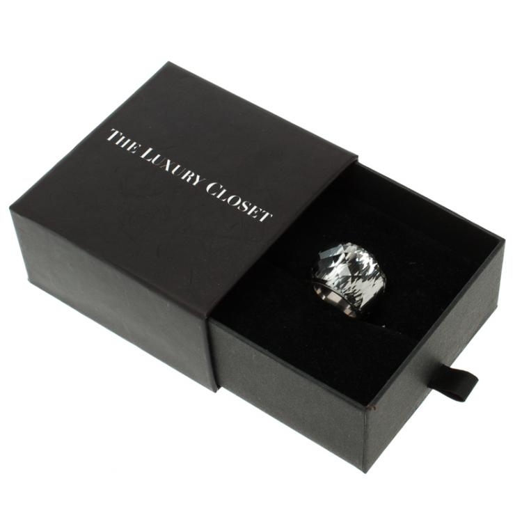 Pre Owned Swarovski Nirvana Crystal Silver Plated Ring