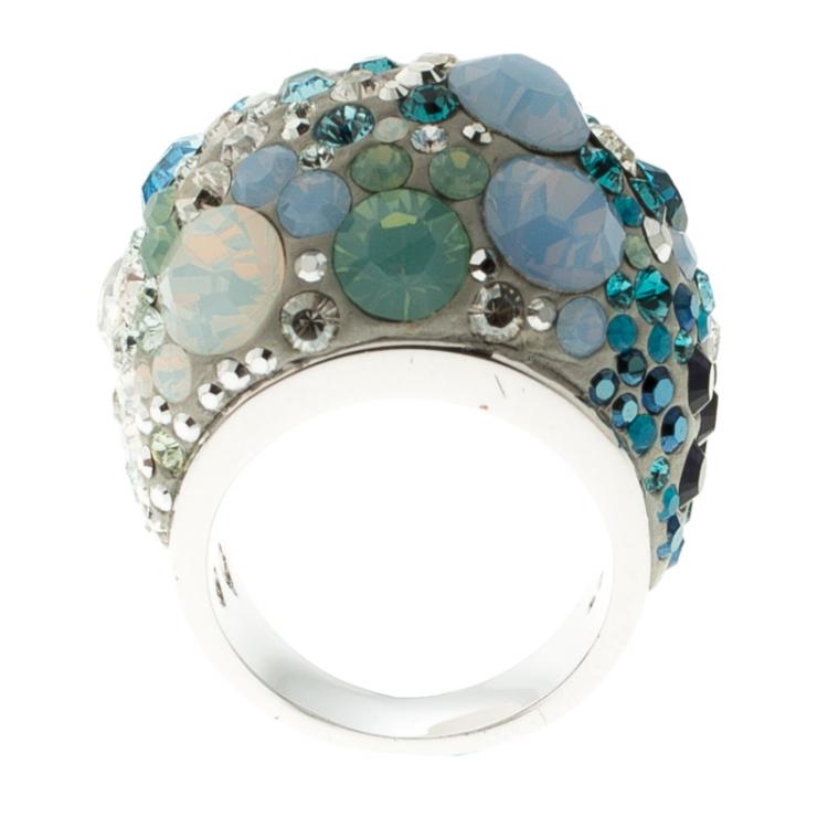 Pre Owned Swarovski Crystal Studded Ring
