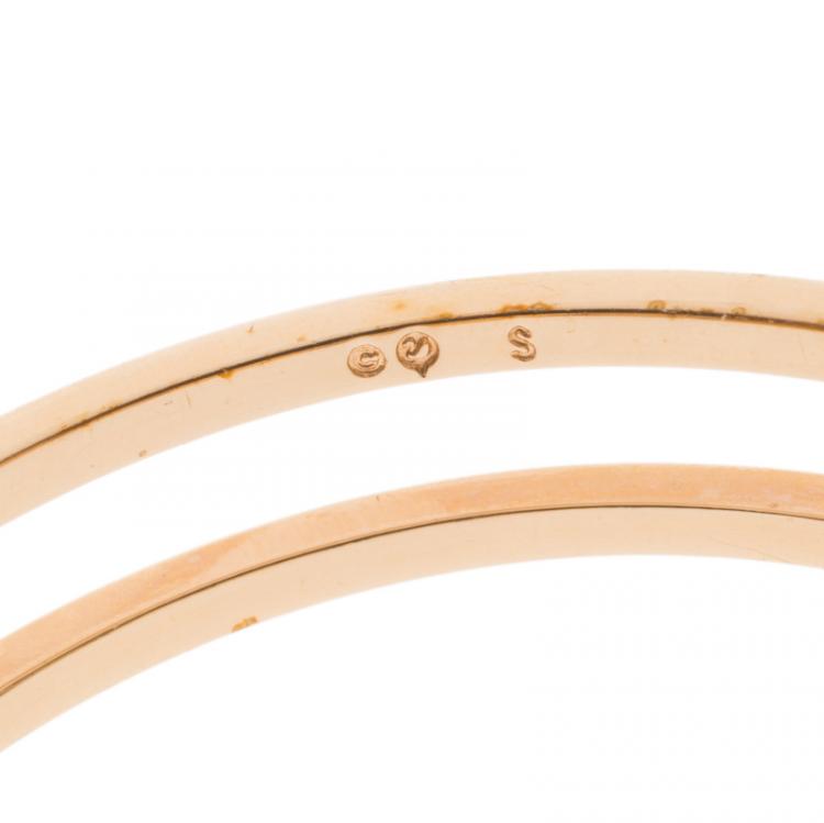 Pre Owned Swarovski Crystal Studded Pyramid Rose Gold Tone Bracelet S
