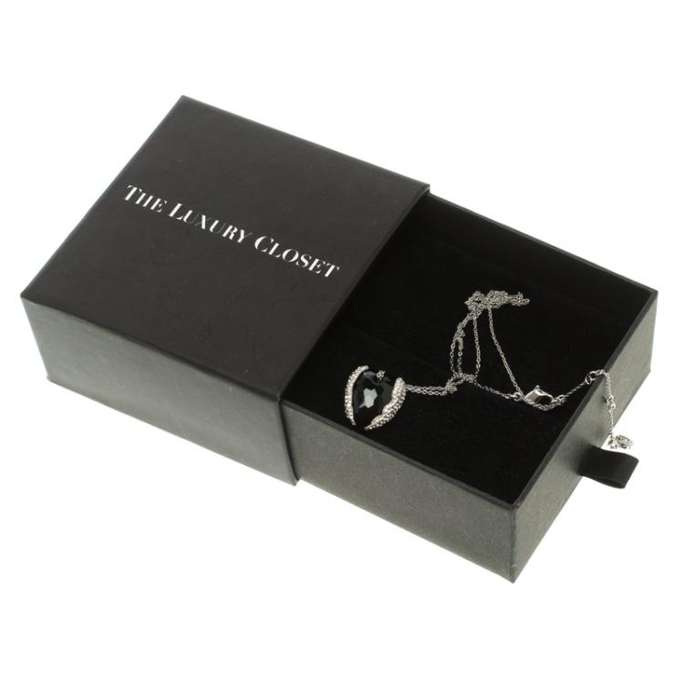 مملوكة مسبقًا Swarovski Black & White Heart Crystal Necklace
