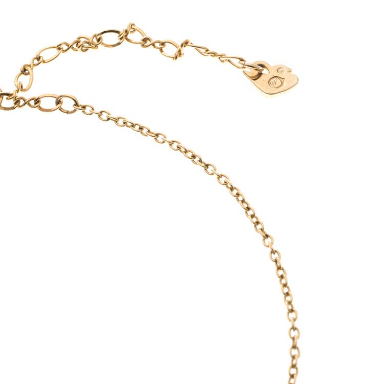 مملوكة مسبقًا Swarovski Butterfly Crystal Studded Gold Tone Pendant Necklace