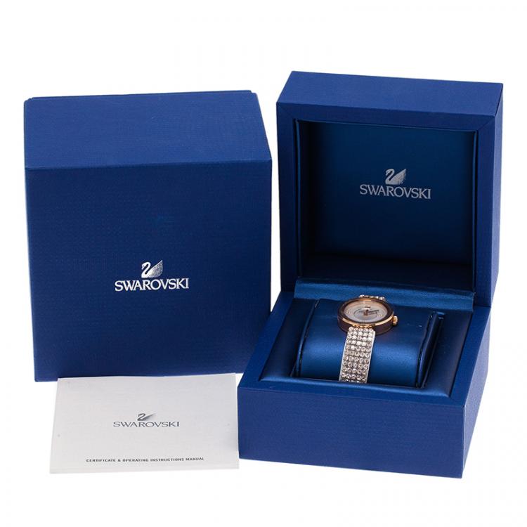 Pre Owned Swarovski Silver Stainless Steel Piazza Mini Mesh Women's Wristwatch 30MM
