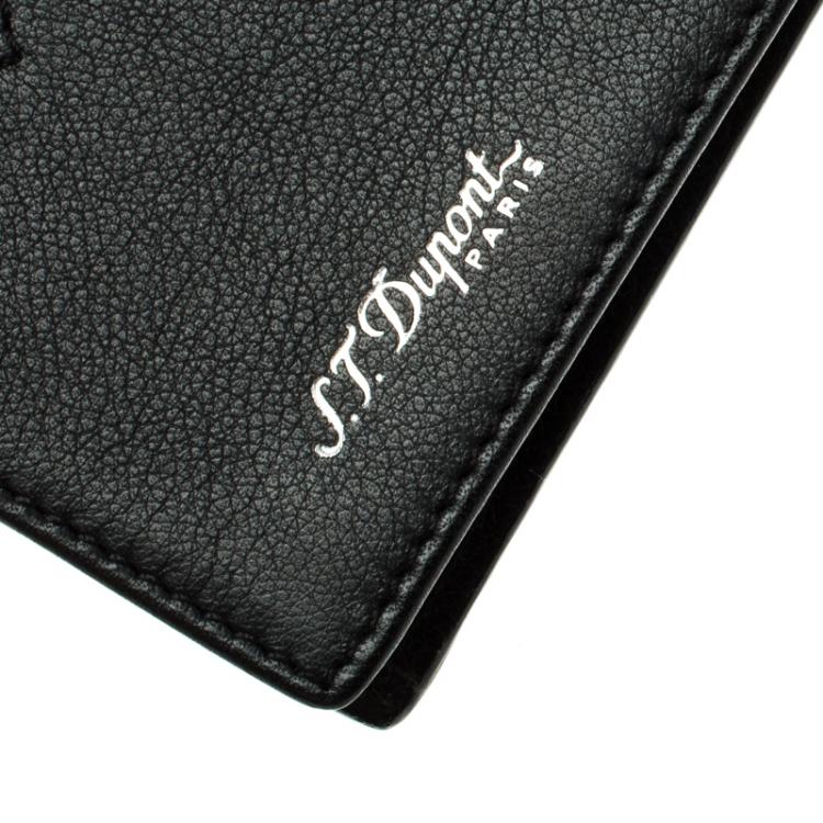 Pre Owned S.T. Dupont Black Leather Diamond Card Holder