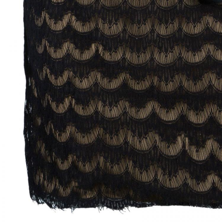 Pre Owned Tadashi Shoji Black Lace Sleeveless Dress S