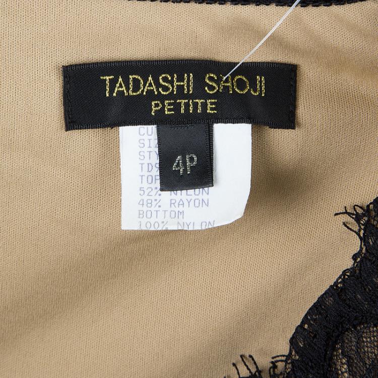 Pre Owned Tadashi Shoji Black Lace Sleeveless Dress S