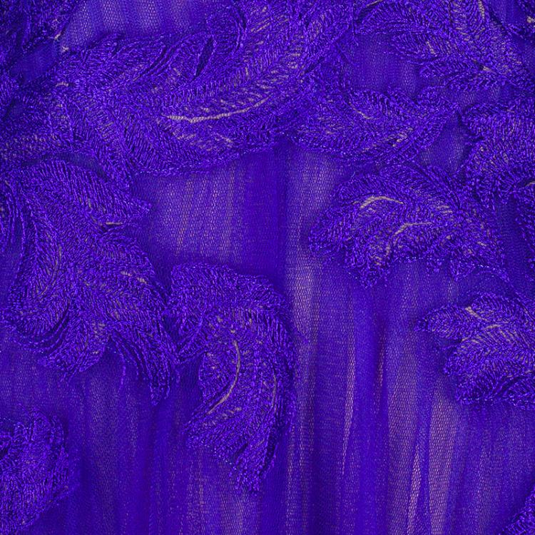 Pre Owned Tadashi Shoji Purple Gathered Gown S