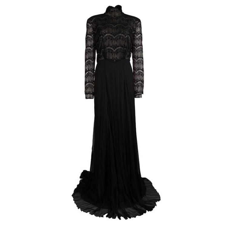 Tadashi Shoji Black Lace Chiffon Gown XXL Tadashi Shoji | The Luxury Closet