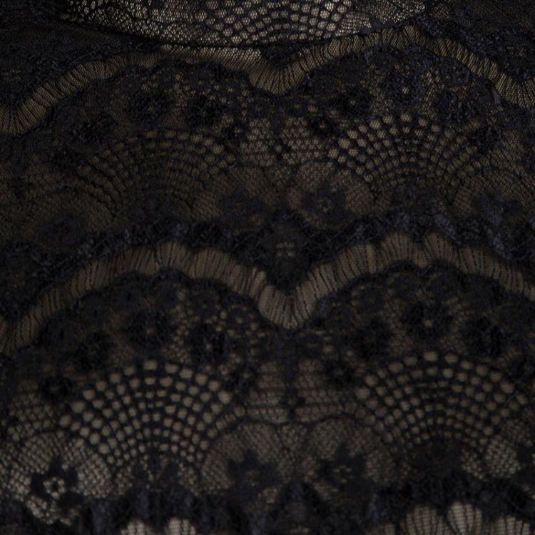 مملوكة مسبقًا Tadashi Shoji Black Lace Chiffon Gown XXL