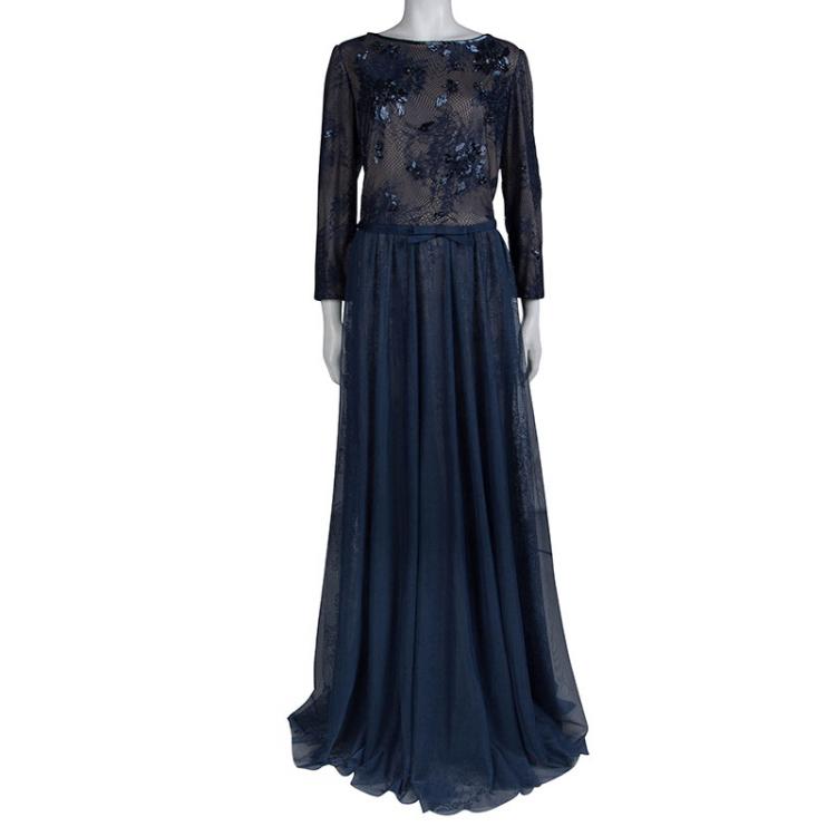 即発！Tadashi Shoji dress Senoia Sequin Embroidered Illusion Dress | Tadashi Shoji