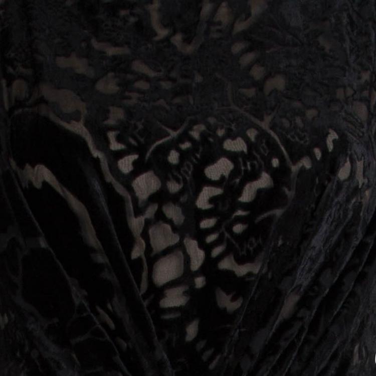 مملوكة مسبقًا Tadashi Shoji Black Devore Gown M