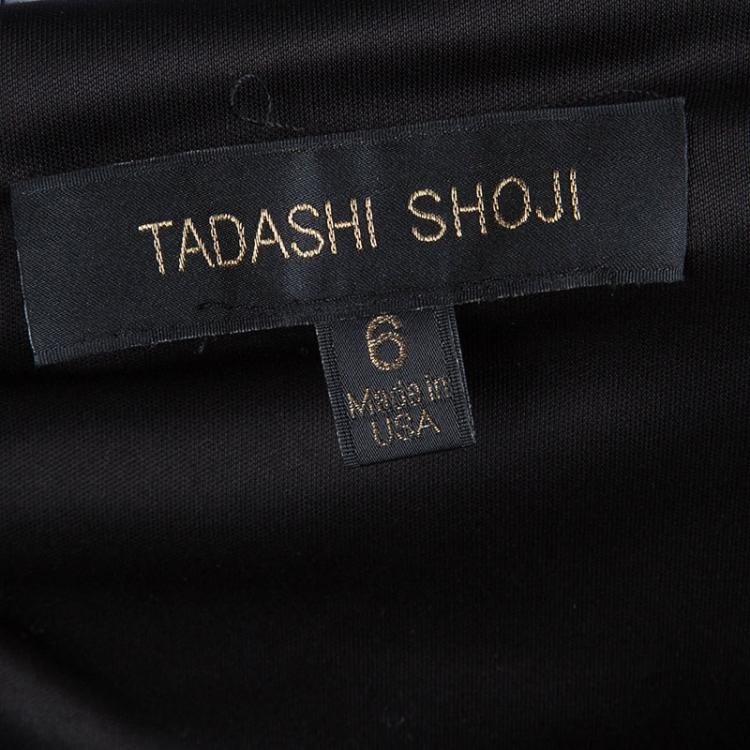 مملوكة مسبقًا Tadashi Shoji Black Devore Gown M