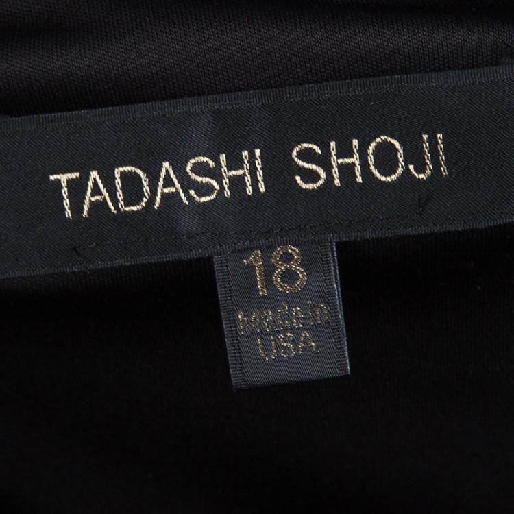 Pre Owned Tadashi Shoji Border Lace Chiffon Gown XXL