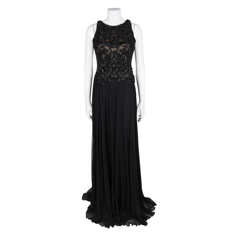 Pre Owned Tadashi Shoji NYFW Fall'14 Embellished Sleeveless Gown M