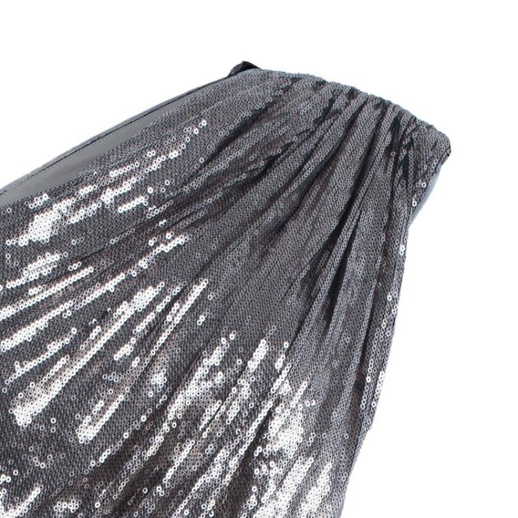 Pre Owned Tadashi Shoji Sequin One Shoulder Dress S