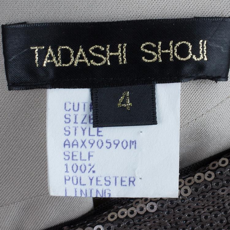 Pre Owned Tadashi Shoji Sequin One Shoulder Dress S